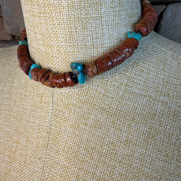 New🌟Free People-Brown and Turquoise Beaded Necklace - Picture 3 of 3